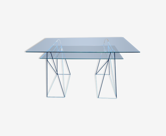 Bureau moderniste chrome et verre