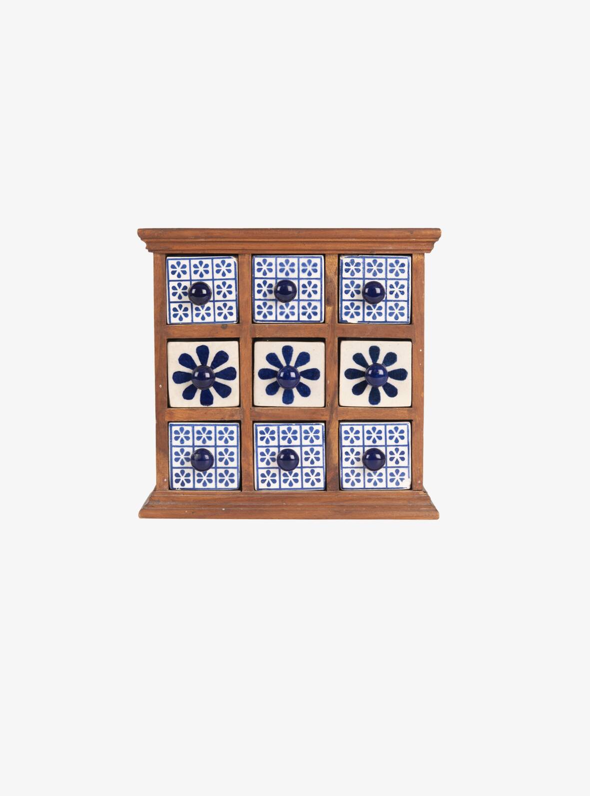 Earthenware spice rack with 9 drawers