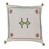 Berber cushion Sabra white green pattern