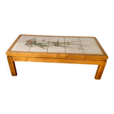 Vintage elm and ceramic coffee table