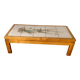 Table basse de salon vintage orme et ceramique