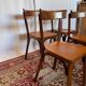 Set of 4 vintage Baumann wooden chairs – Bistro style