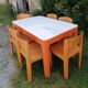 Table et 6 chaises orange Allibert années 70