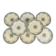 Set of 8 dessert plates in ironstone "Amiral", Creil & Montereau, green-blue, late 19th century.