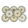 Set of 8 dessert plates in ironstone "Amiral", Creil & Montereau, green-blue, late 19th century.