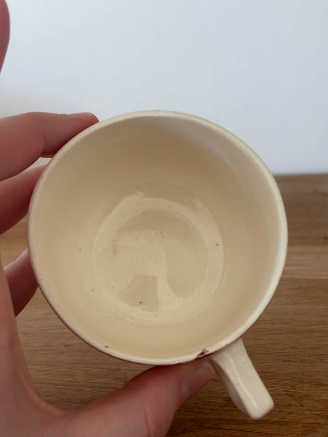 Set of 6 antique cups with fruits and birds from Badonviller.