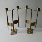 Pair of bronze candlesticks