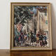 Watercolor Jacques Morel, market scene