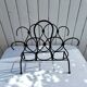 Metal and leather magazine rack, attributed to Jacques Adnet, vintage