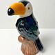 Toucan en céramique, déco exotique vintage, rare
