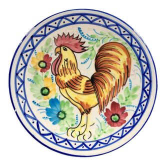 Plat décor coq