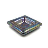 Mid-century modern iridescent ceramic ashtray/ vide poche, Paoli Italy 1970