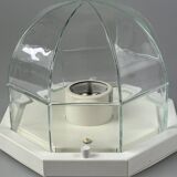 60s 70s ceiling lamp Glashütte Limburg Germany Plafoniere glass & metal
