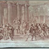 Charles Nicolas Cochin, Lycurgus wounded in a sedition, engraving, eighteenth century