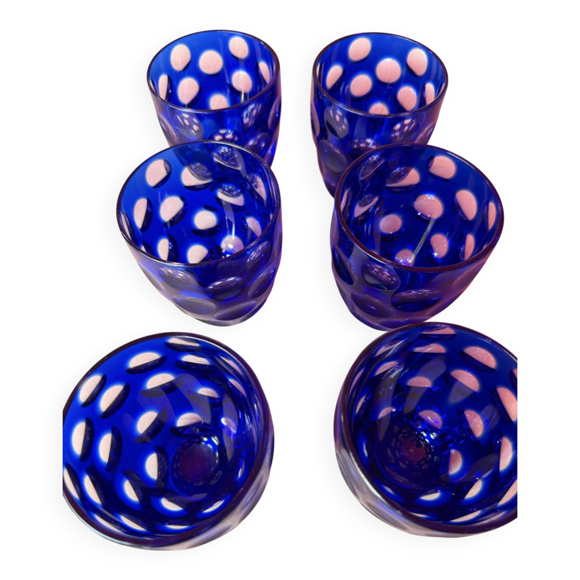 Verre cristal bleu