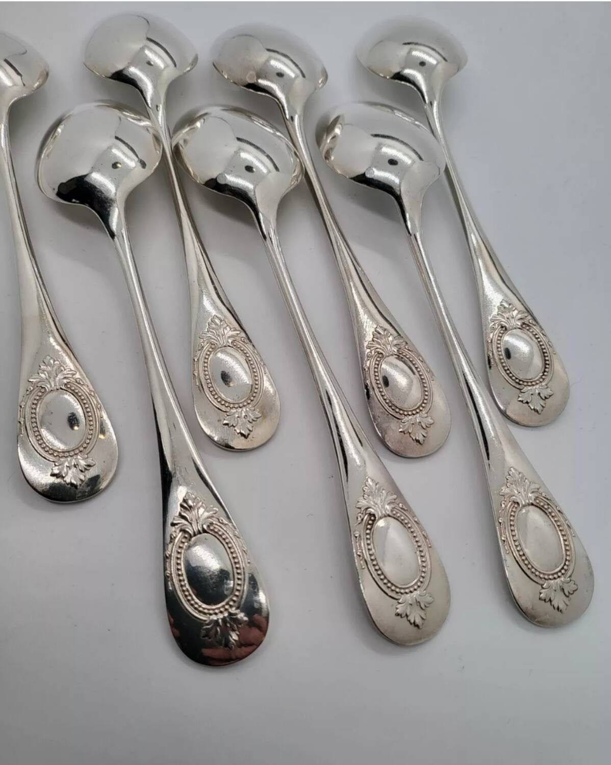 7 Alfenide Silver Metal Table Spoons