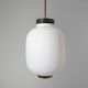 Chandelier in white opaline glass and brass, 1950s