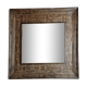 Old ethnic mirror in light wood, 62 cm
