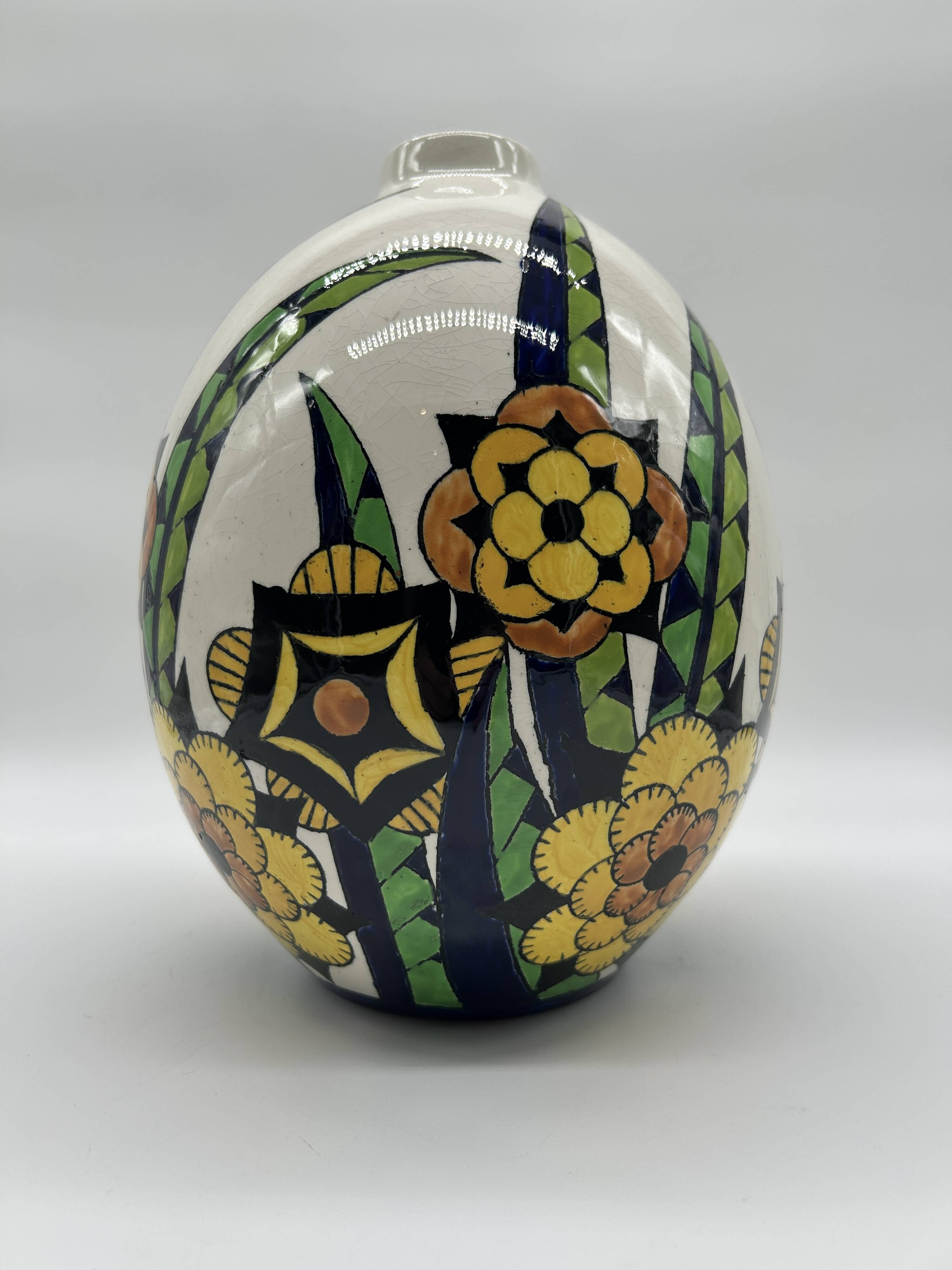 Superb art deco vase - boch freres keramis d1316