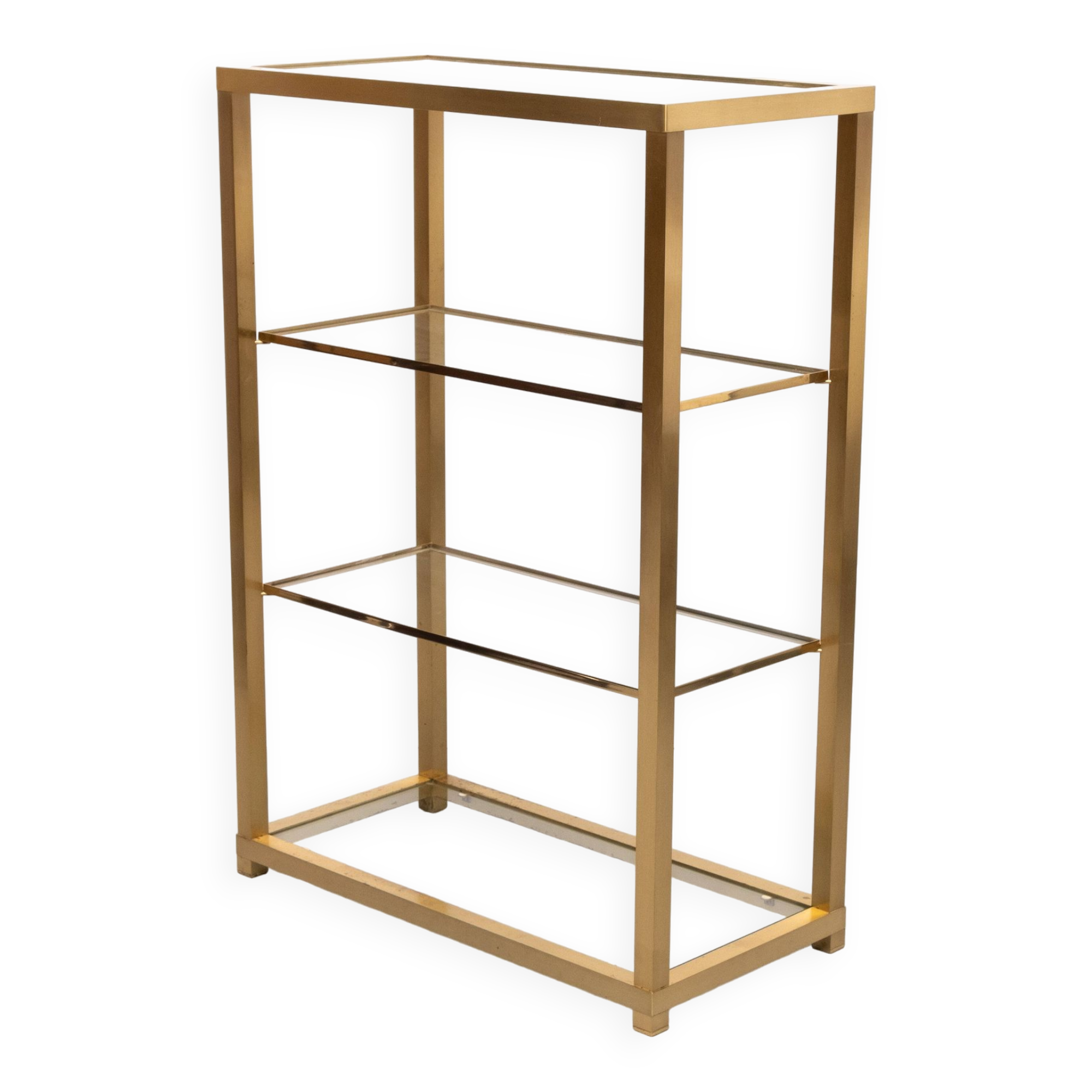 Brass and Glass Etagere or bookcase . Italy 1970s