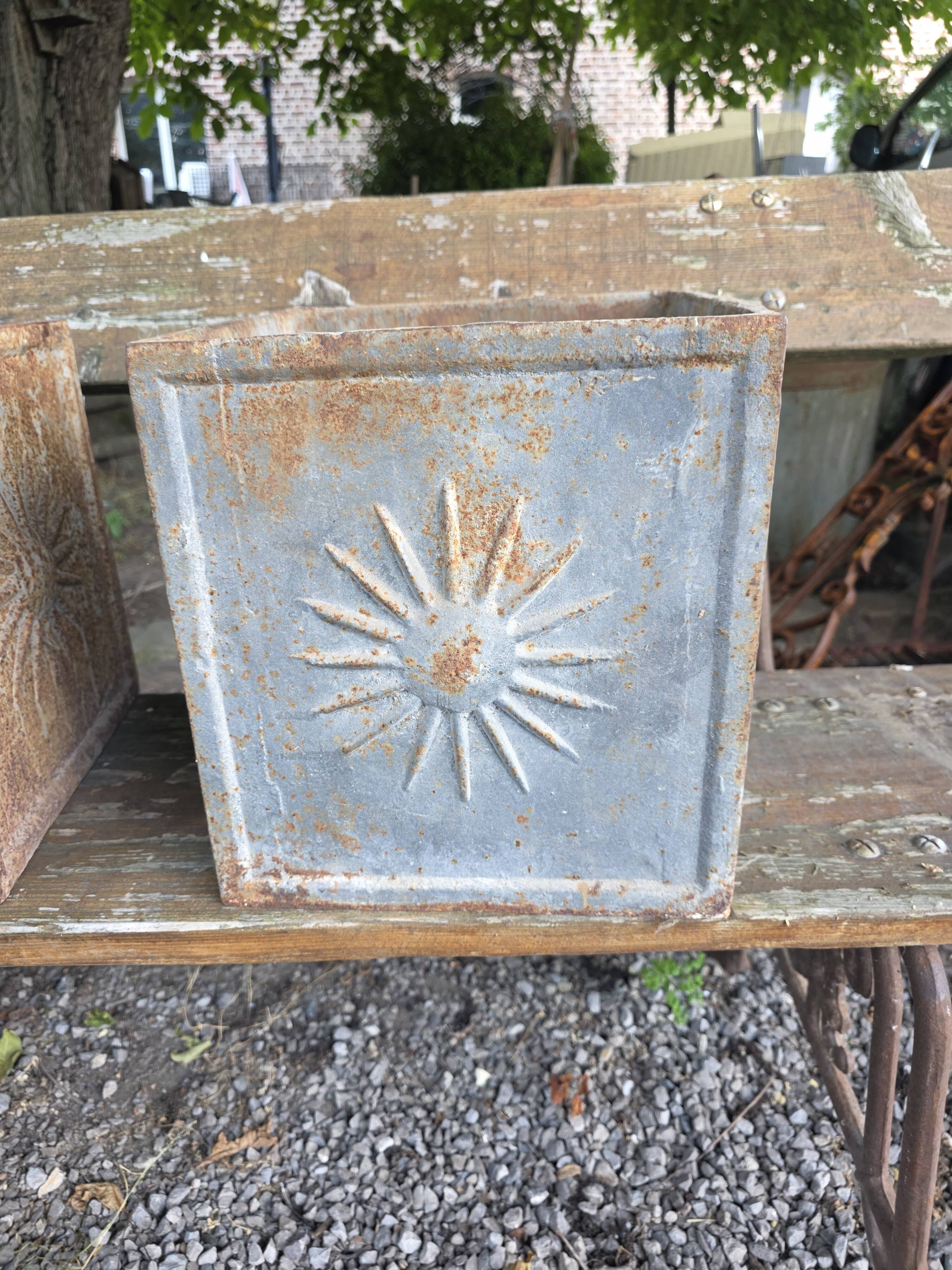 Pair of cast iron planters
