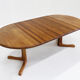 Table à manger ronde extensible vintage en teck massif des années 1960