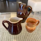 Trio of vintage jugs and milk jug
