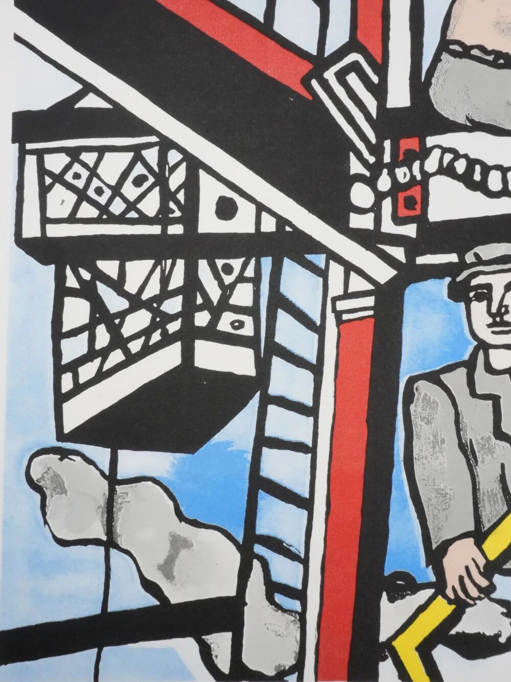 Fernand Léger : Les constructeurs saluant, lithographie signée