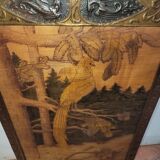 Double-sided wooden and copper screen firewall