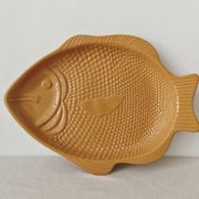 Vintage plate in majolica fish