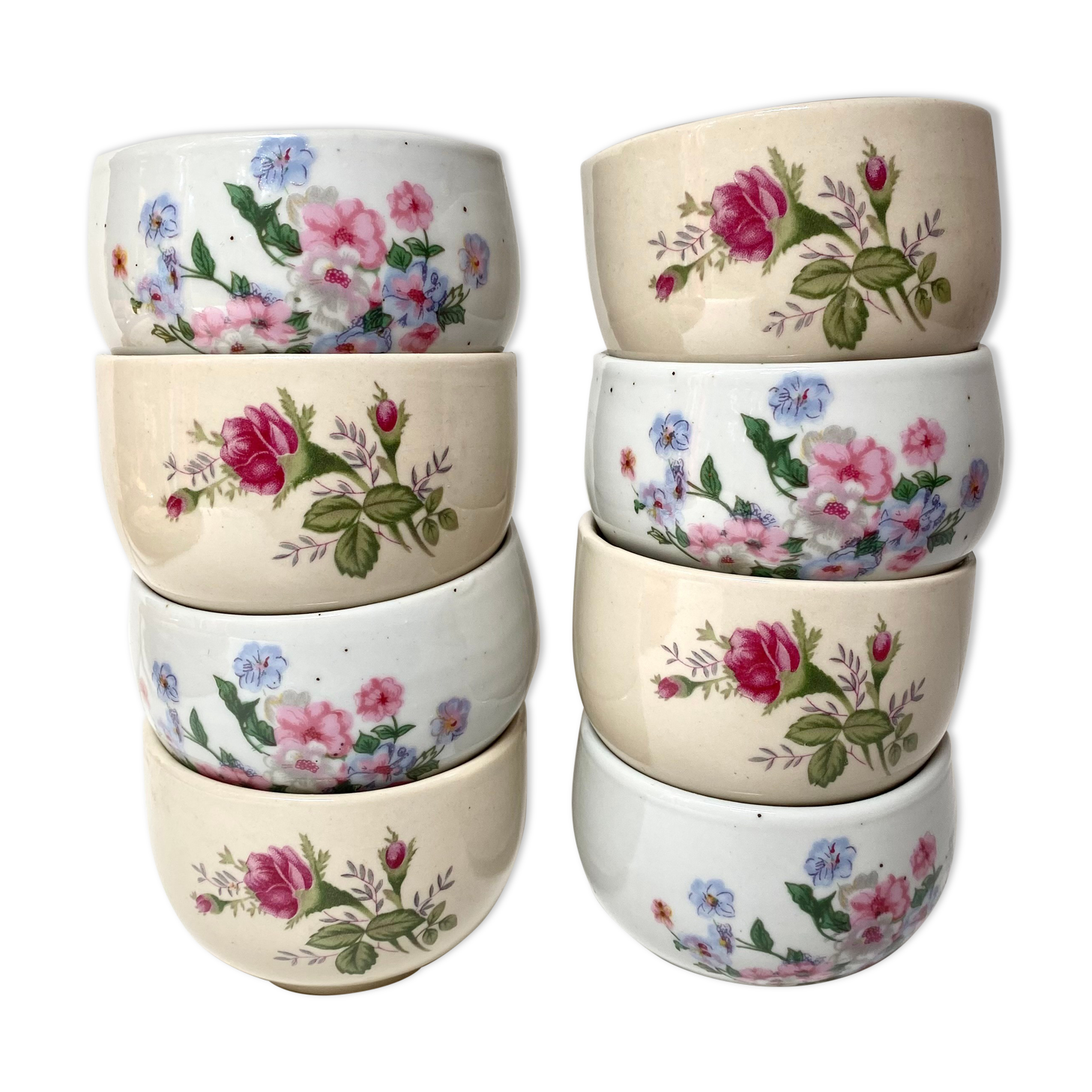 Vintage stoneware coffee tea cups