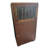 Meuble vintage en bois, rangement vinyles, bibliothèque, bureau