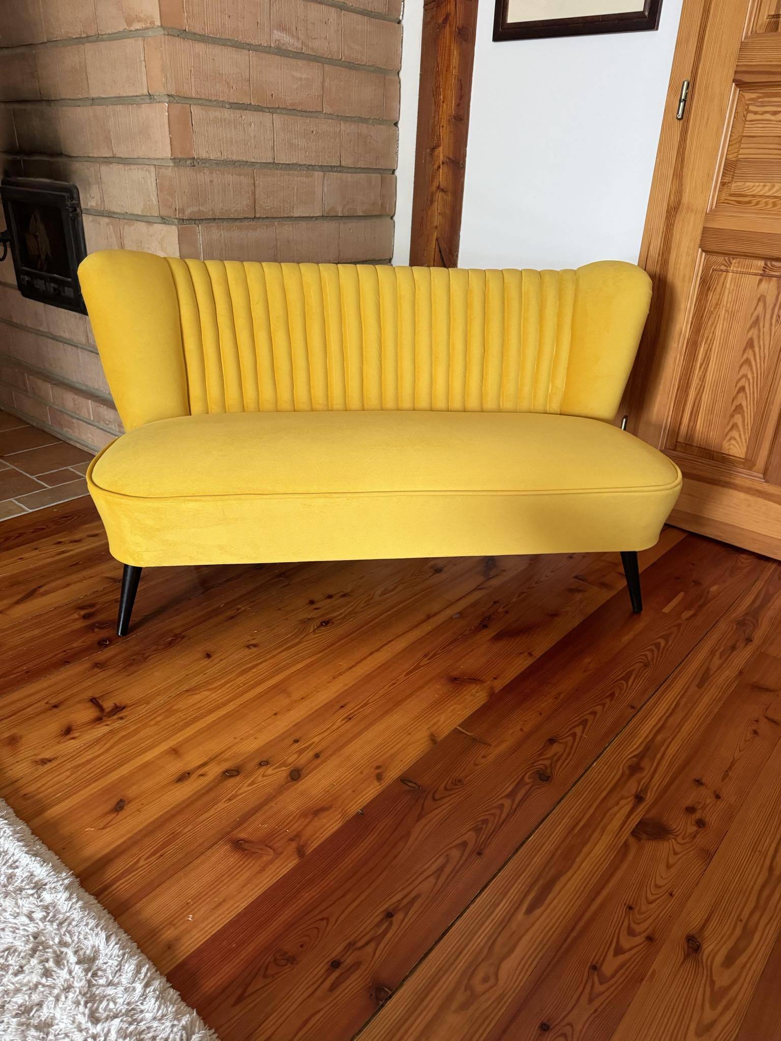 Mid-Century Scandinavian Modern Velvet Sofa, 1950s