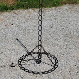 Vintage floor lamp from the 50s in blackened iron in the shape of a chain