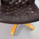 Noboru Nakamura Design Chocolate Brown Padded Leatherette Swivel Chairs 70s