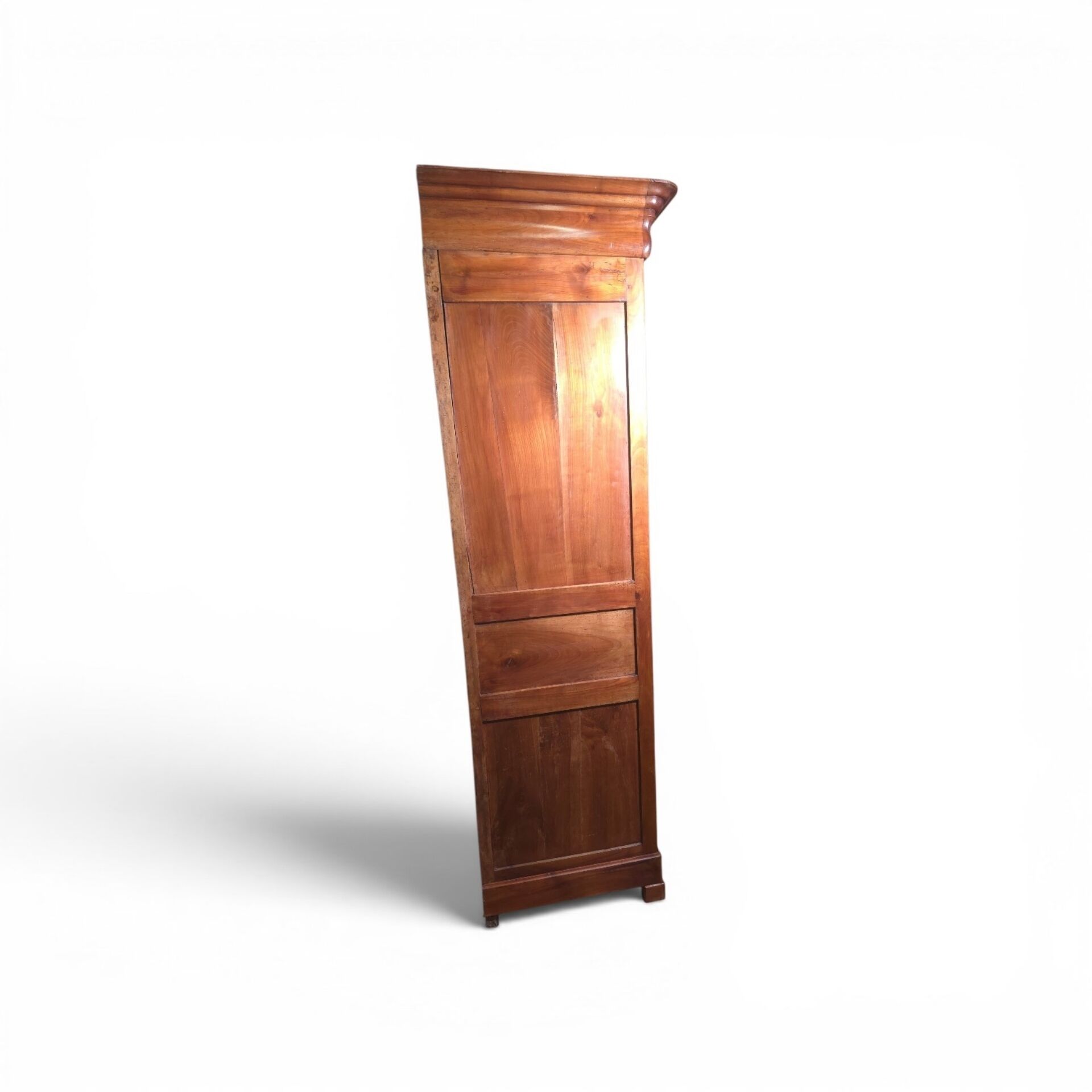 Louis Philippe style solid cherry wood bonnetière wardrobe