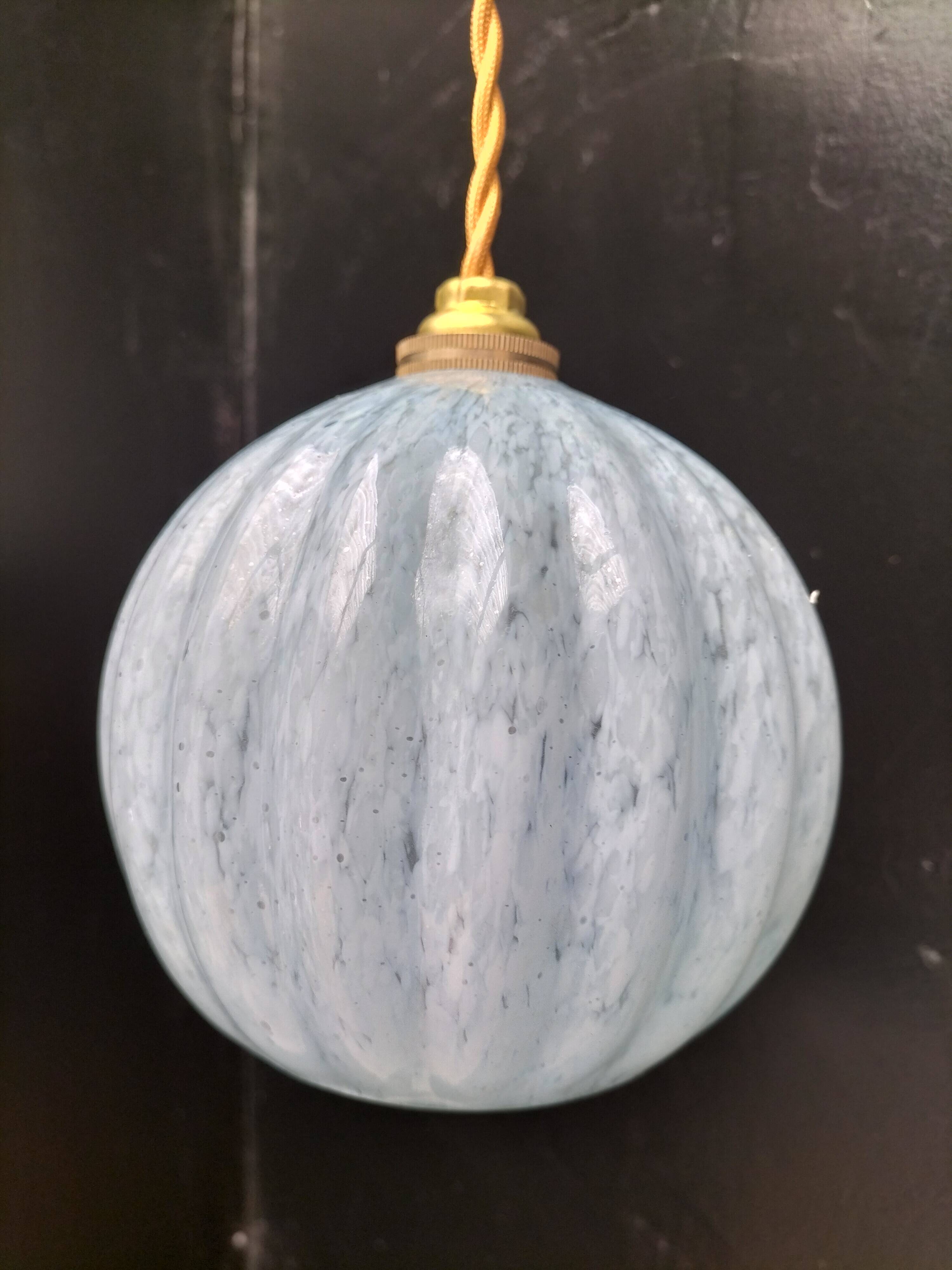 Clichy blue glass pendant light