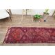 1970s Turkish Oushak handmade wool cotton red area rug 79x252