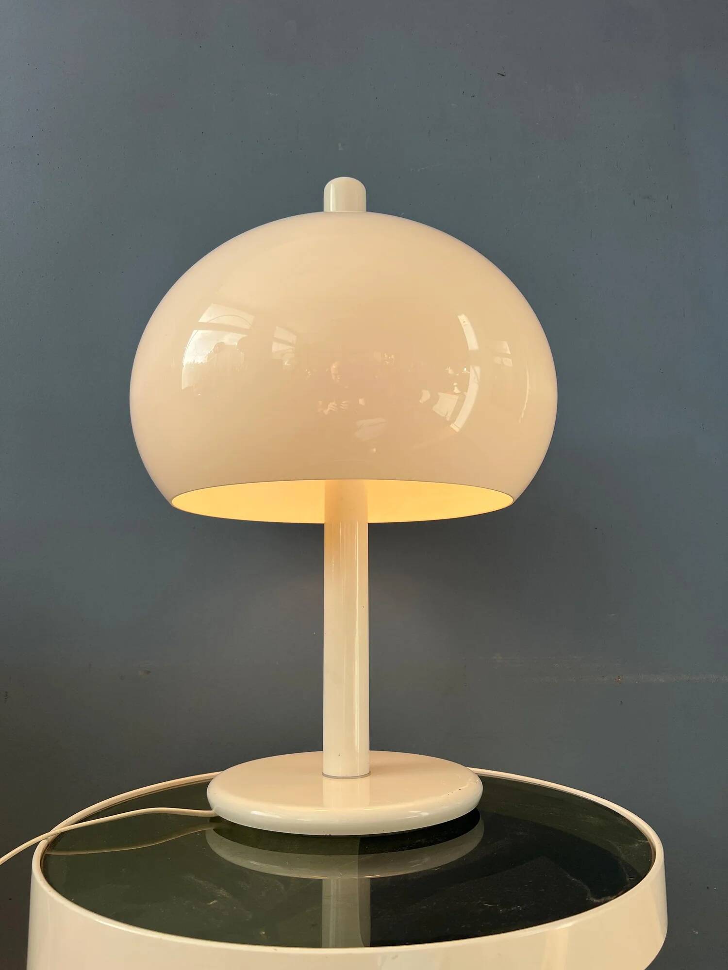 Lampe de table champignon vintage blanche Dijkstra style spatial