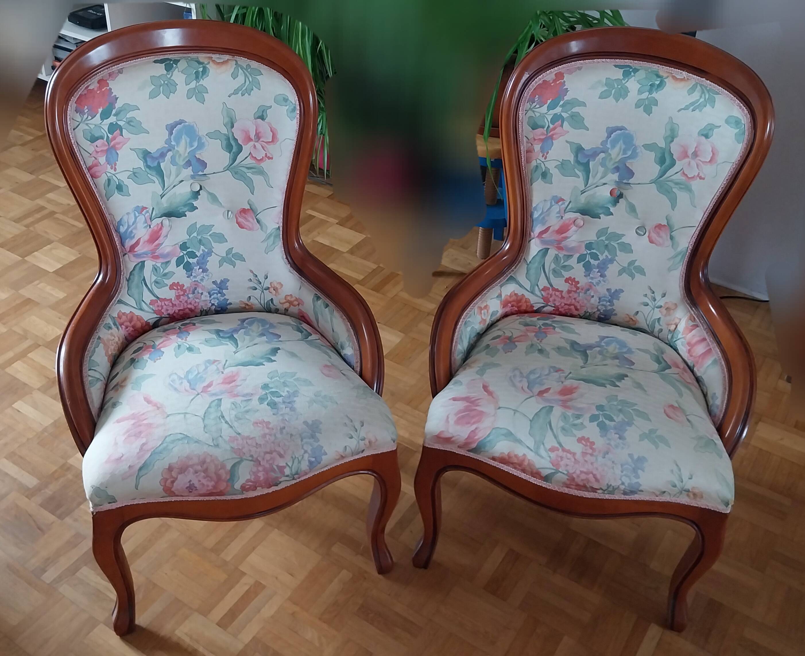 Pair of bergère armchairs