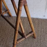 Pair of vintage rattan trestles
