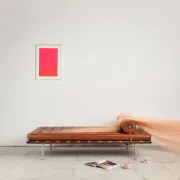 Meridian Barcelona in leather by Mies van der Rohe, Knoll International