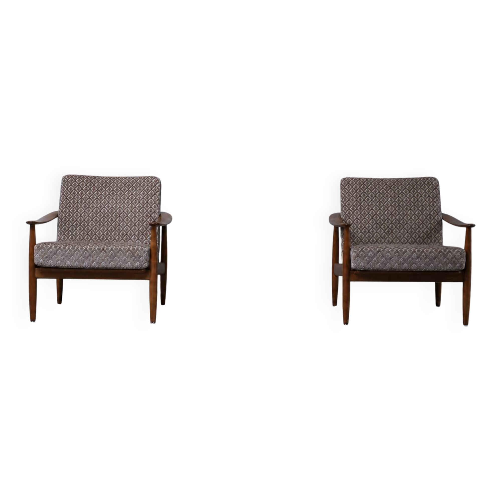 Pair of Scandinavian armchairs by Carl Straub - Vintage 1950s 1960s