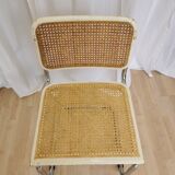 Chaise Cesca par Marcel Breuer en rotin bois et métal chromé, années 1970