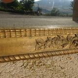 Ancien miroir doré, motifs floraux, 58x69cm