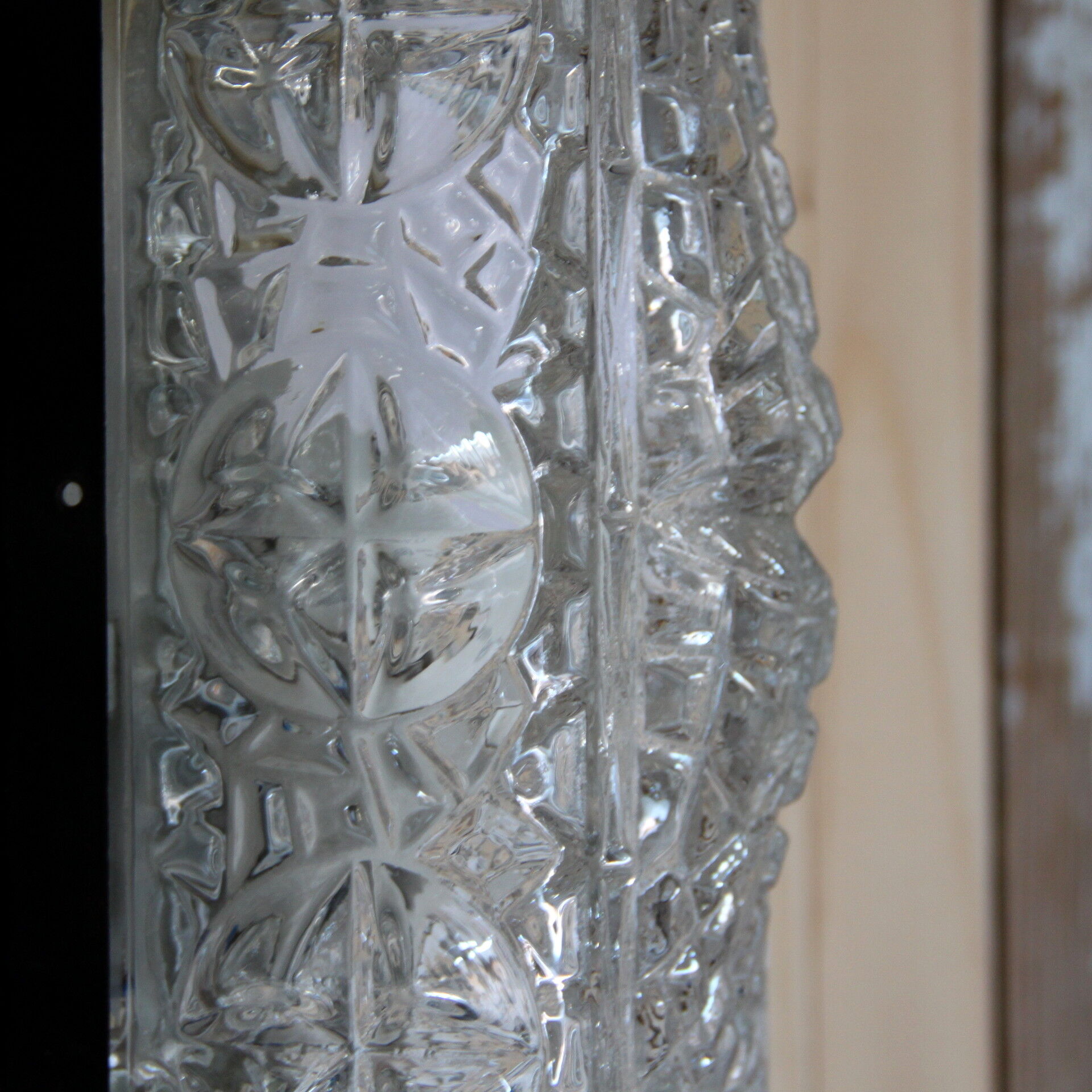 Rectangular wall, old thick glass ceiling, vintage