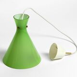 Very beautiful Mid Century flashed glass Diabolo pendant lamp in Green