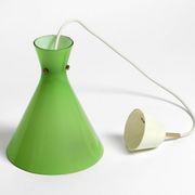 Very beautiful Mid Century flashed glass Diabolo pendant lamp in Green
