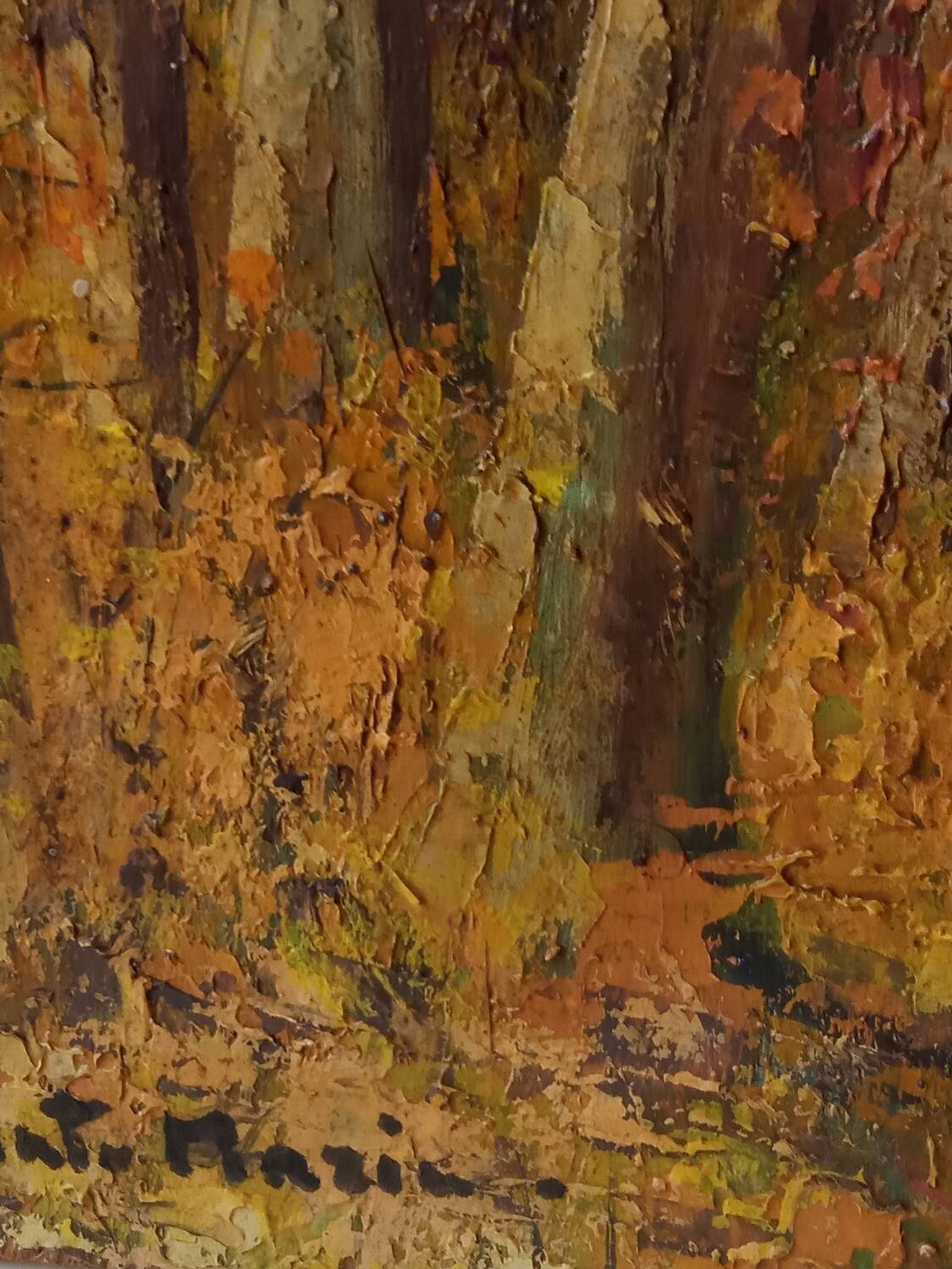 Oil painting, undergrowth landscape