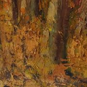 Oil painting, undergrowth landscape